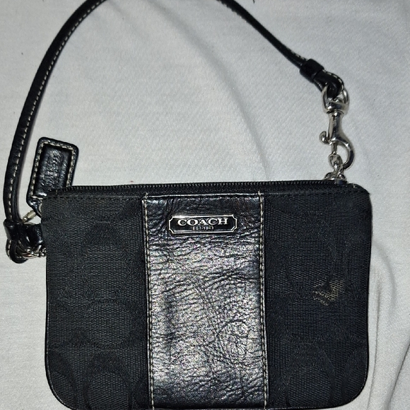 Coach Black and Silver Wristlet - Picture 1 of 6